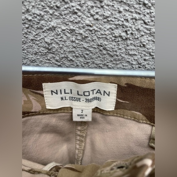 NILI LOTAN Cropped French Military Pants Khaki Tiger Camo - Picture 10 of 10